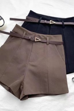 Belted High Waisted Shorts