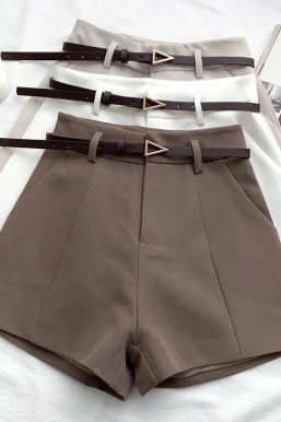 Belted High Waisted Shorts