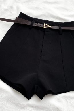 Belted High Waisted Shorts