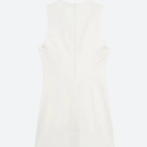 Belted Plunge Neck Mini Dress