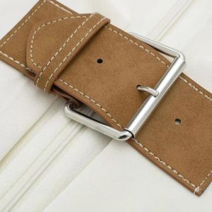 Belted Plunge Neck Mini Dress