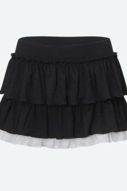 Black Coquette Mini Skirt