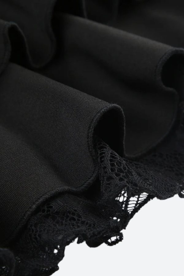 Black Coquette Mini Skirt