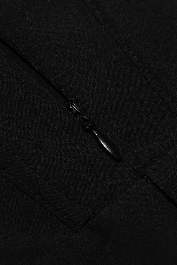 Black Plunge Corset Midi Dress