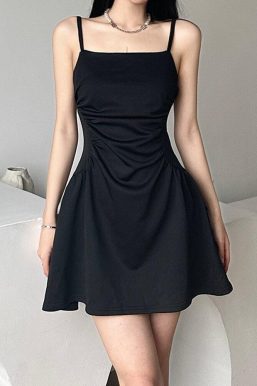 Black Sleeveless Mini Dress
