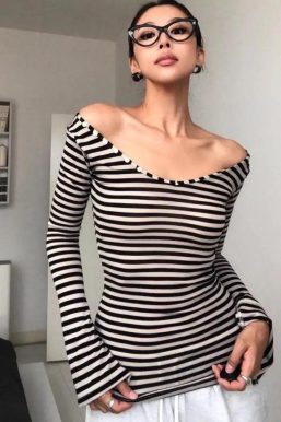 Black & White Striped Top