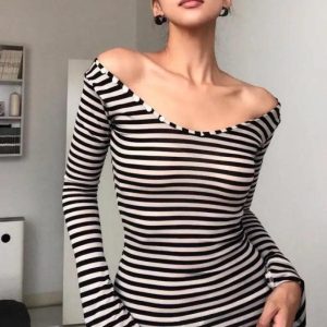 Black & White Striped Top