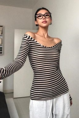 Black & White Striped Top