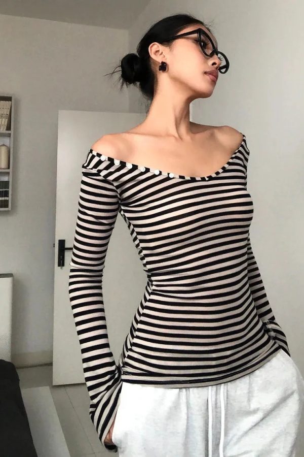 Black & White Striped Top