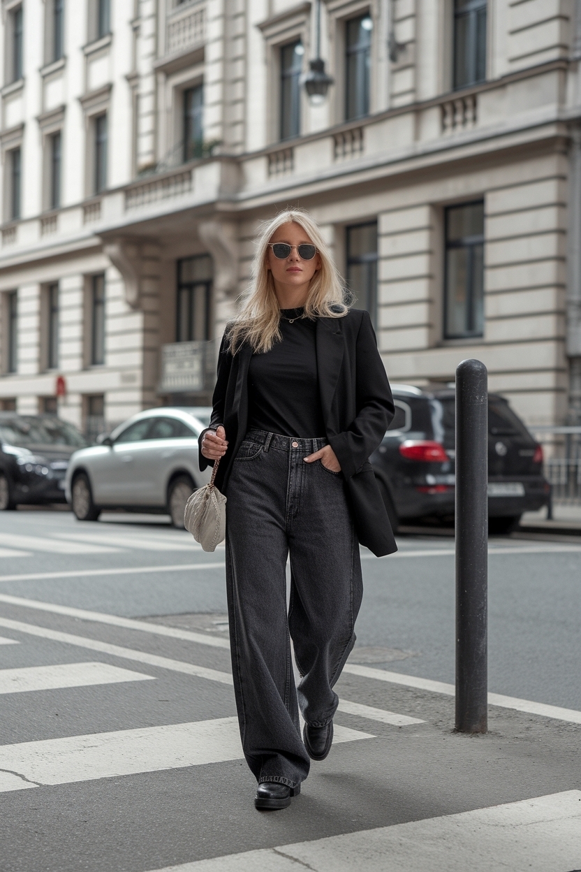 Black Baggy Jeans Outfit for Women: Chic and Comfortable outfit idea