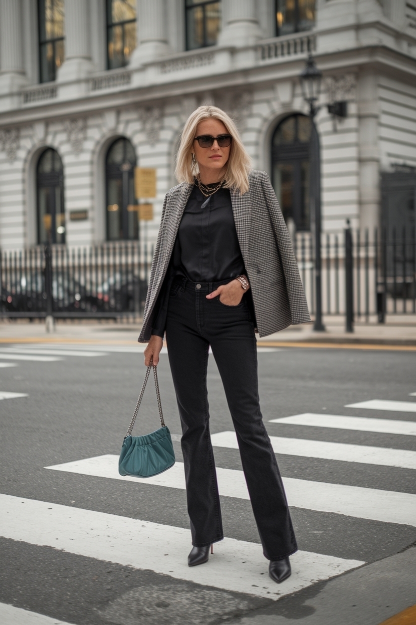 Trendy Black Boot Cut Jeans Outfit for Modern Looks outfit idea