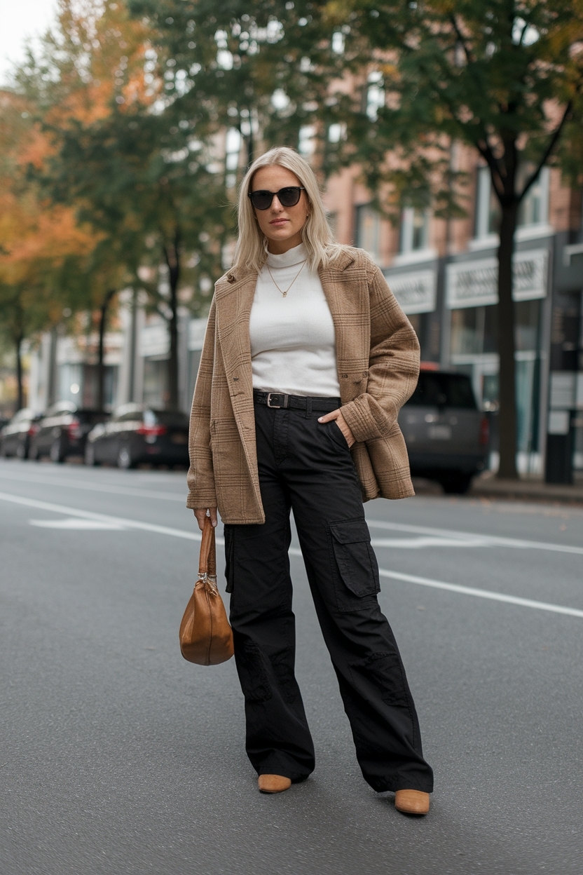 Black Cargo Pants Fall Outfit Ideas for 2023 outfit idea