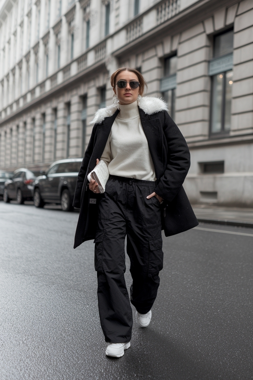 Black Cargo Pants Outfit Winter: Stay Warm and Stylish outfit idea