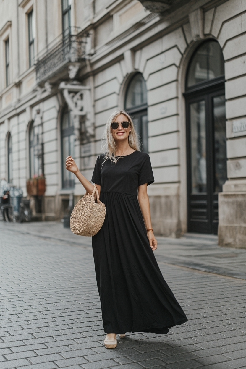 Casual Black Maxi Dress Outfit Ideas You’ll Love outfit idea