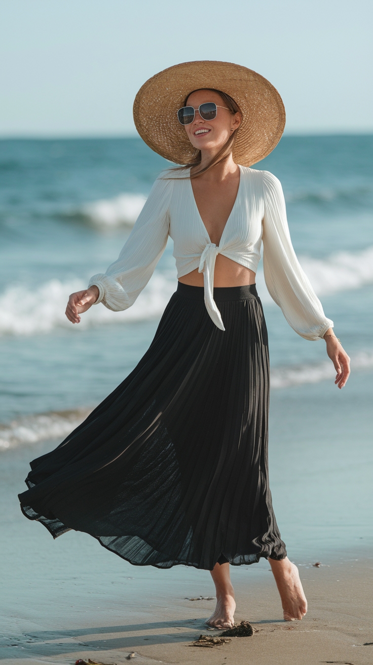 Black Maxi Skirt Outfit Ideas Summer to Stay Cool outfit idea