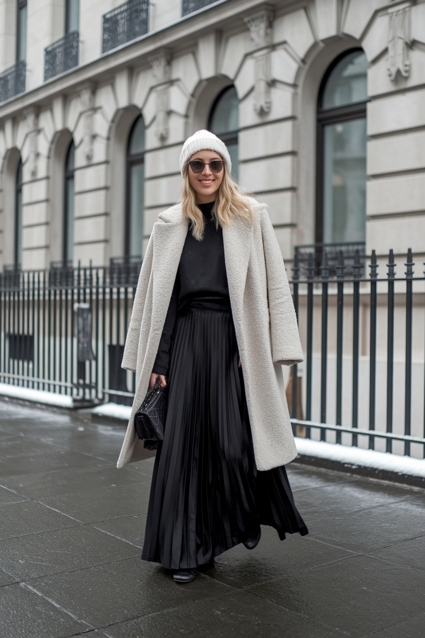 Black Maxi Skirt Outfit Winter for Cozy Days outfit idea