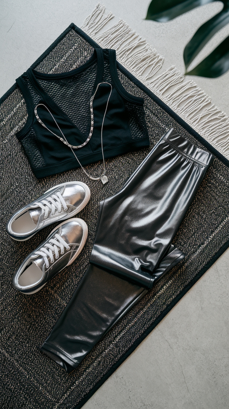 Black Metallic Leggings Outfit: Styling Tips and Tricks outfit idea