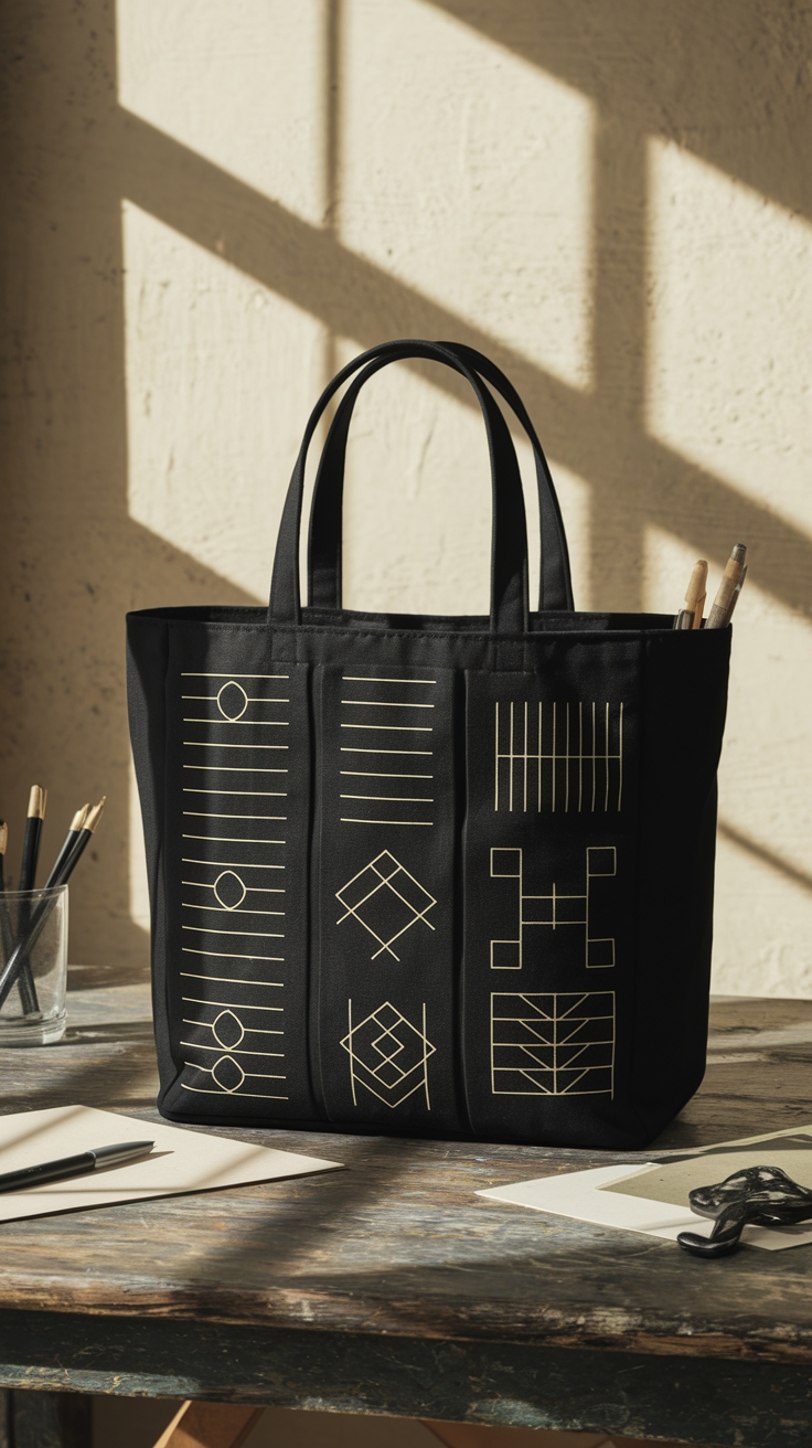 Innovative Black Tote Bag Design Ideas to Explore outfit idea