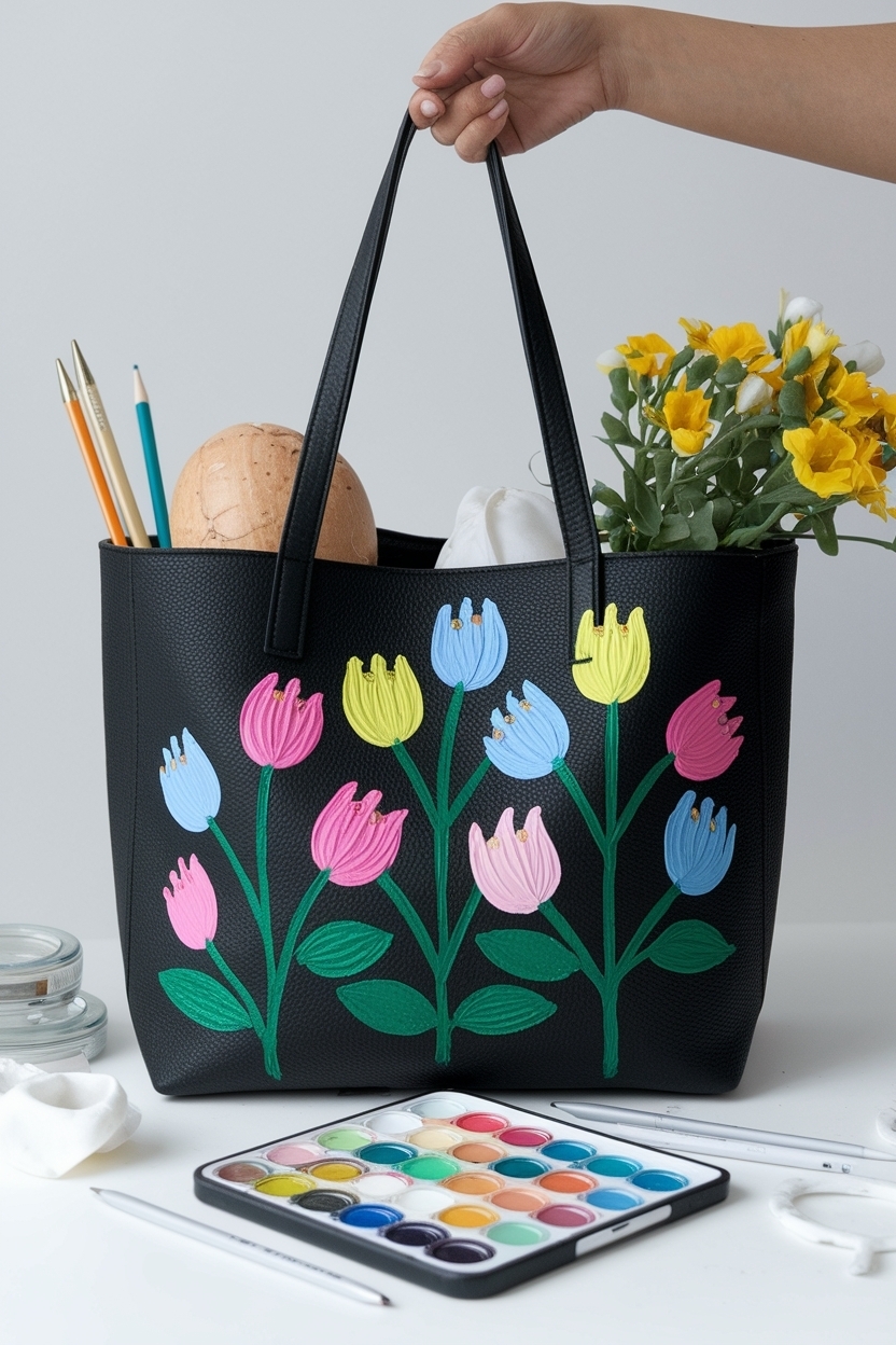 Unique Black Tote Bag Painting Ideas to Inspire You outfit idea