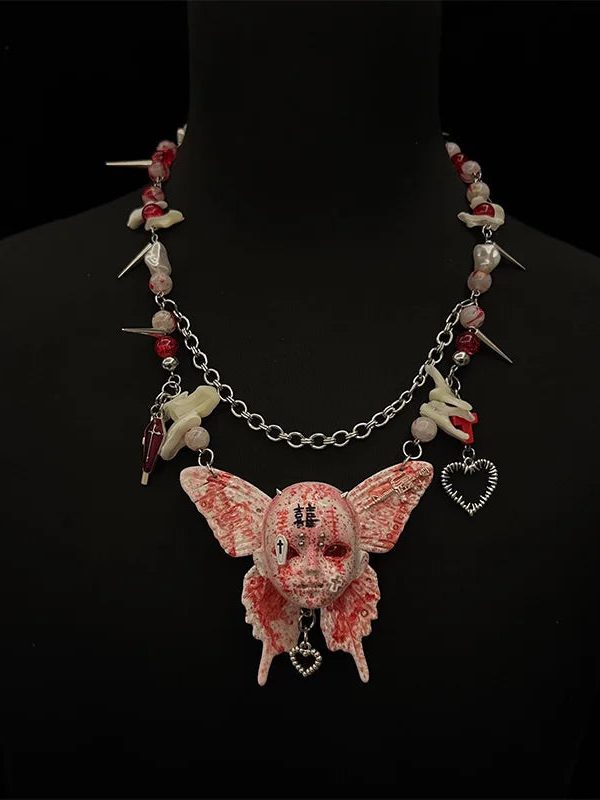 Bloody Gothic Skull Necklace
