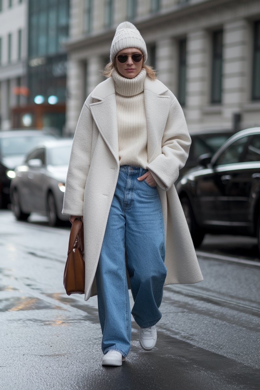 Blue Baggy Jeans Outfit Winter: Effortlessly Stylish outfit idea