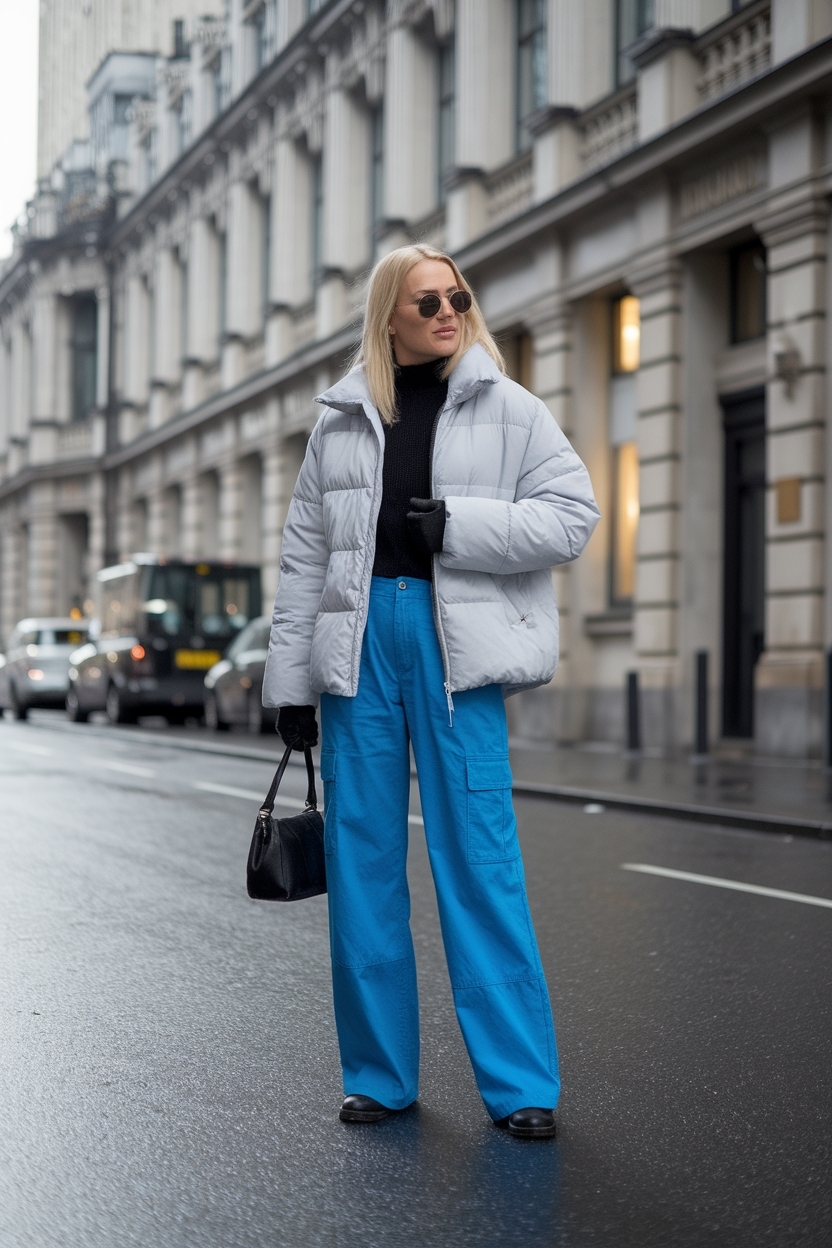 Blue Cargo Pants Outfit Winter: Styling Tips and Ideas outfit idea