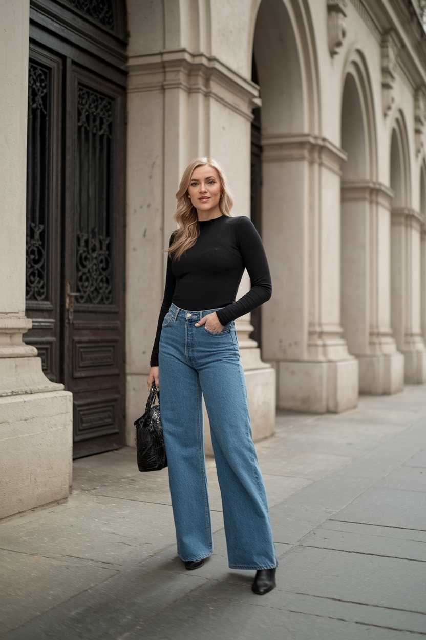 Blue Jeans Black Top Outfit Ideas for Every Occasion outfit idea