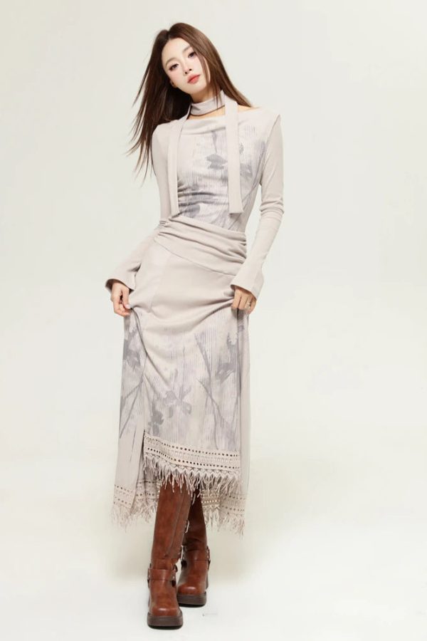 Bohemian One Shoulder Maxi Dress