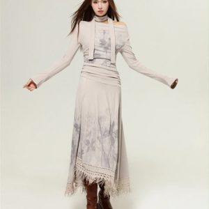 Bohemian One Shoulder Maxi Dress