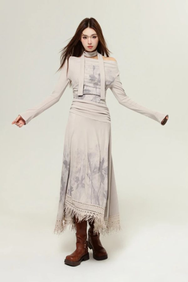 Bohemian One Shoulder Maxi Dress