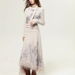 Bohemian One Shoulder Maxi Dress