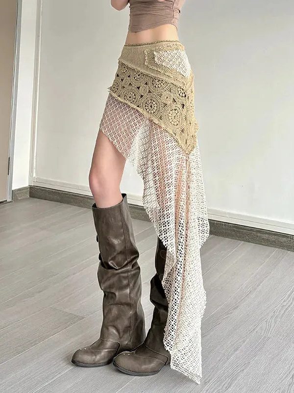 Boho Patchwork Mini Skirt