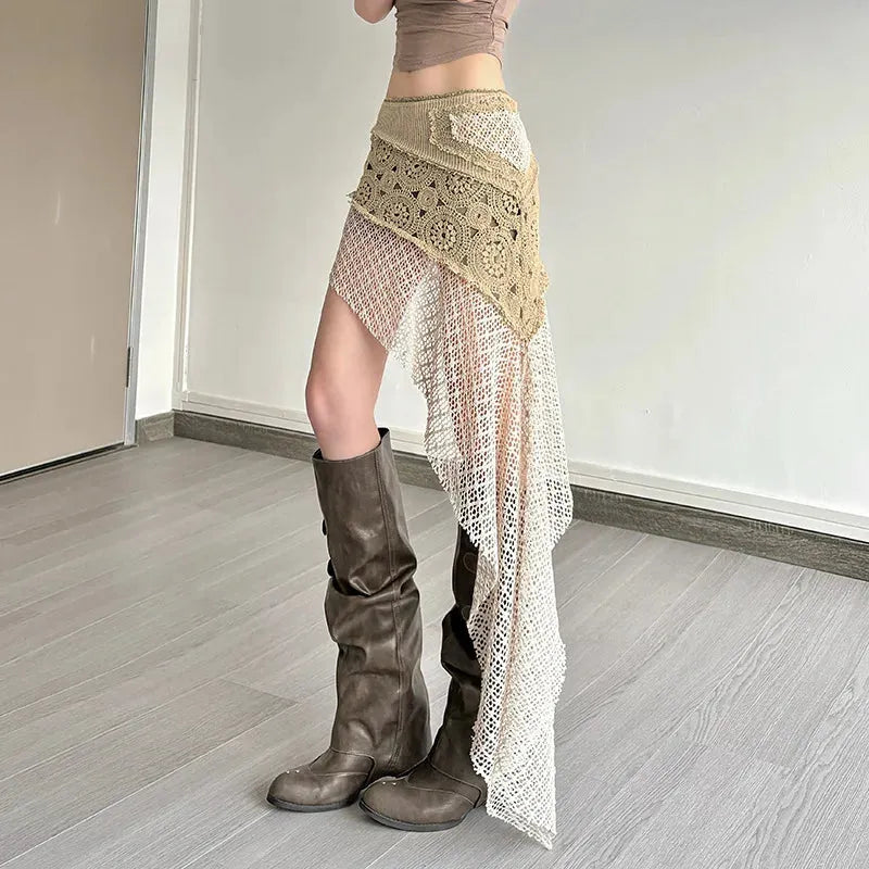 Boho Patchwork Mini Skirt