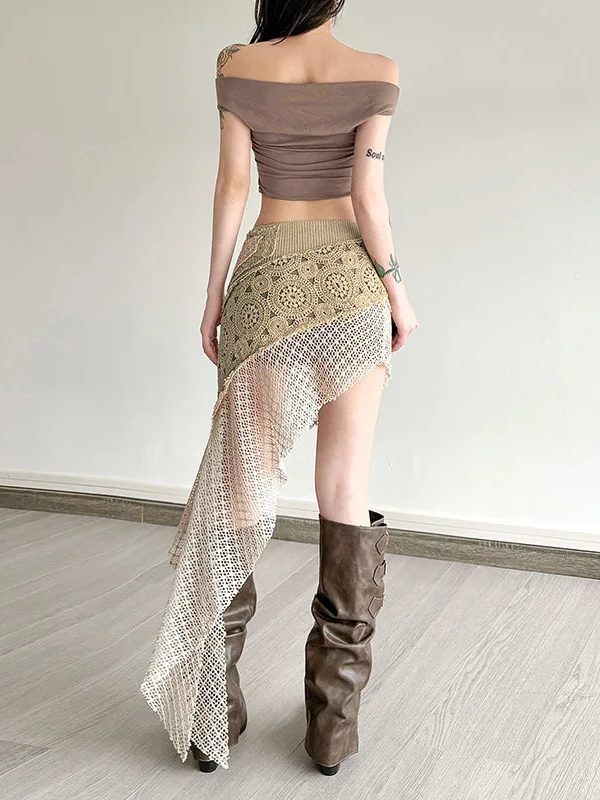 Boho Patchwork Mini Skirt