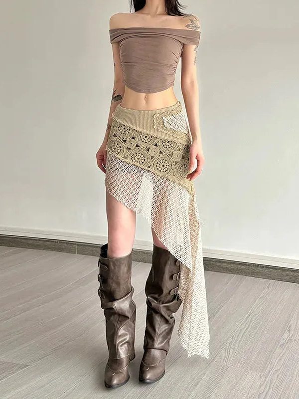 Boho Patchwork Mini Skirt