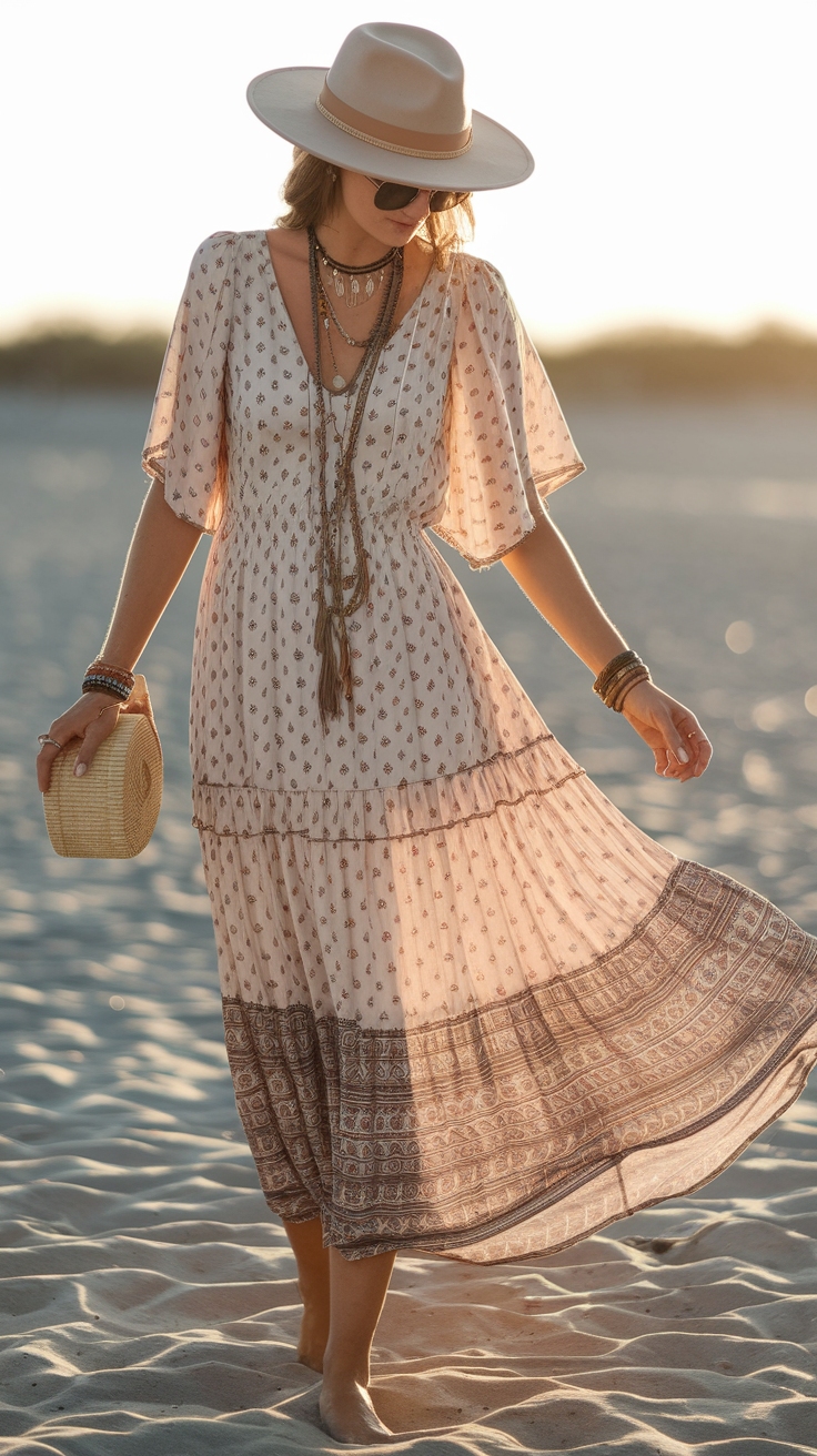 Boho Maxi Dress Outfit Ideas for Summer Days outfit idea