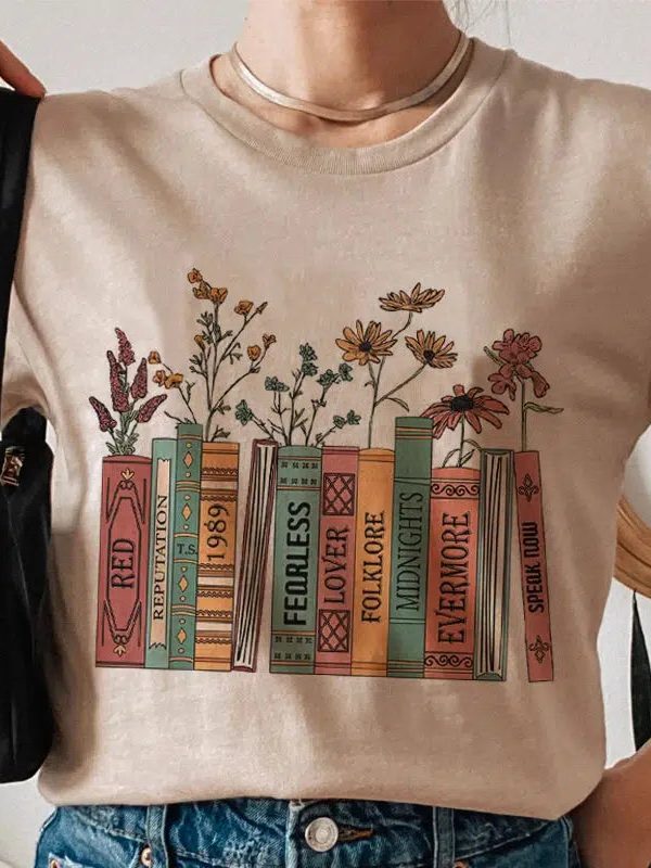 Books & Flowers Tee