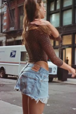 Bow Cut Out Rhinestone Bodysuit