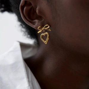 Bow & Heart Earrings