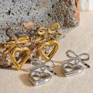 Bow & Heart Earrings