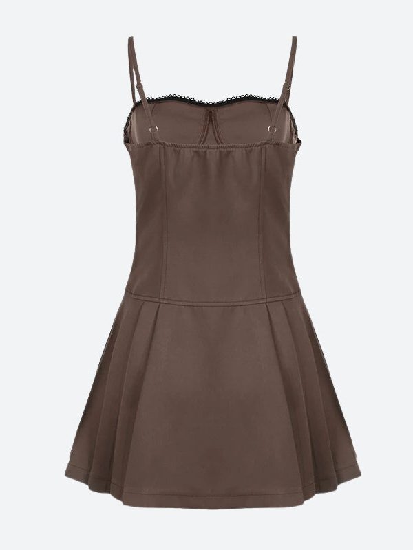 Bow Pleated Mini Dress