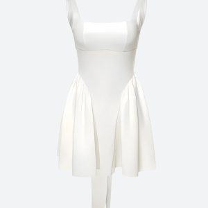 Bow Waist Backless Mini Dress