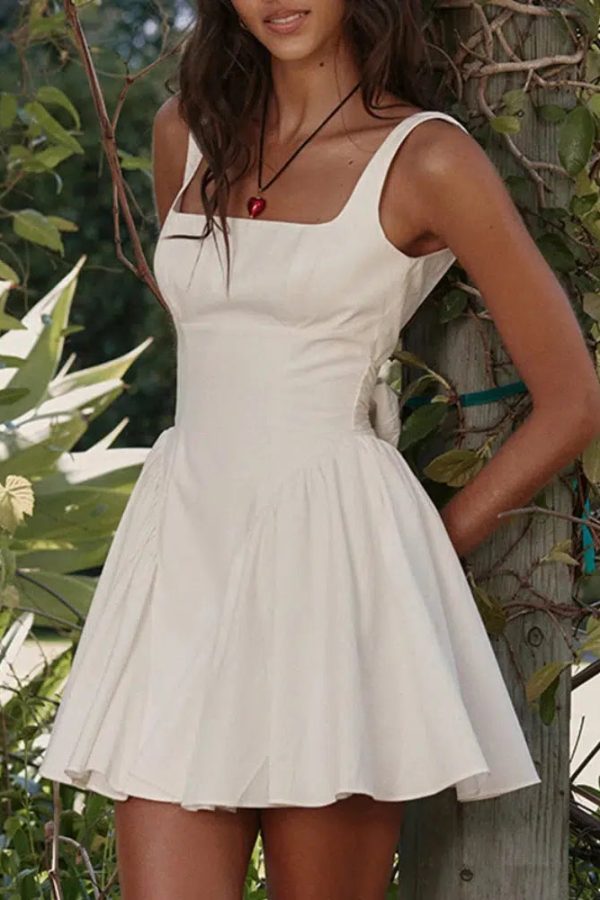 Bow Waist Backless Mini Dress