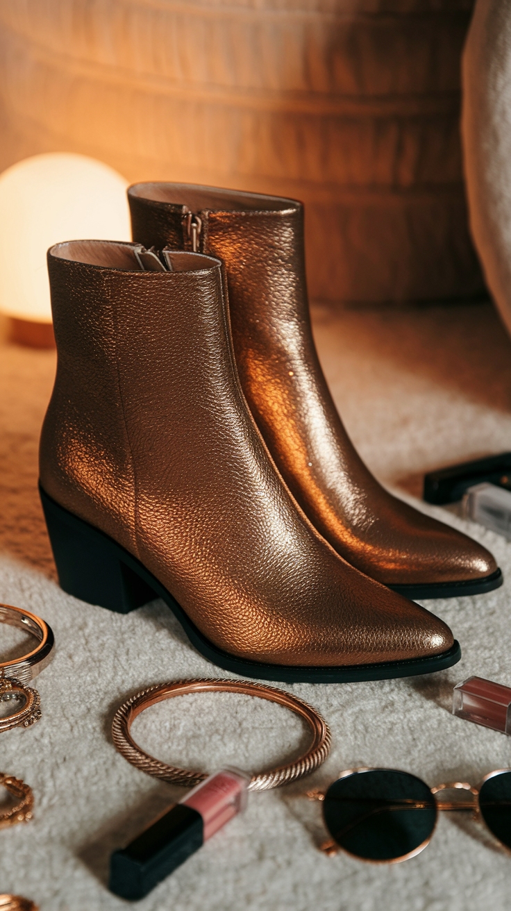 Bronze Metallic Boots: The Must-Have Footwear Trend outfit idea