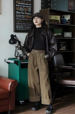 Brown Faux Leather Jacket