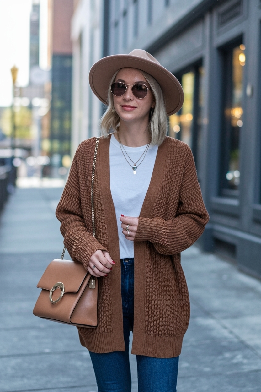 Brown Cardigan Outfit for Women: Style Tips and Ideas outfit idea