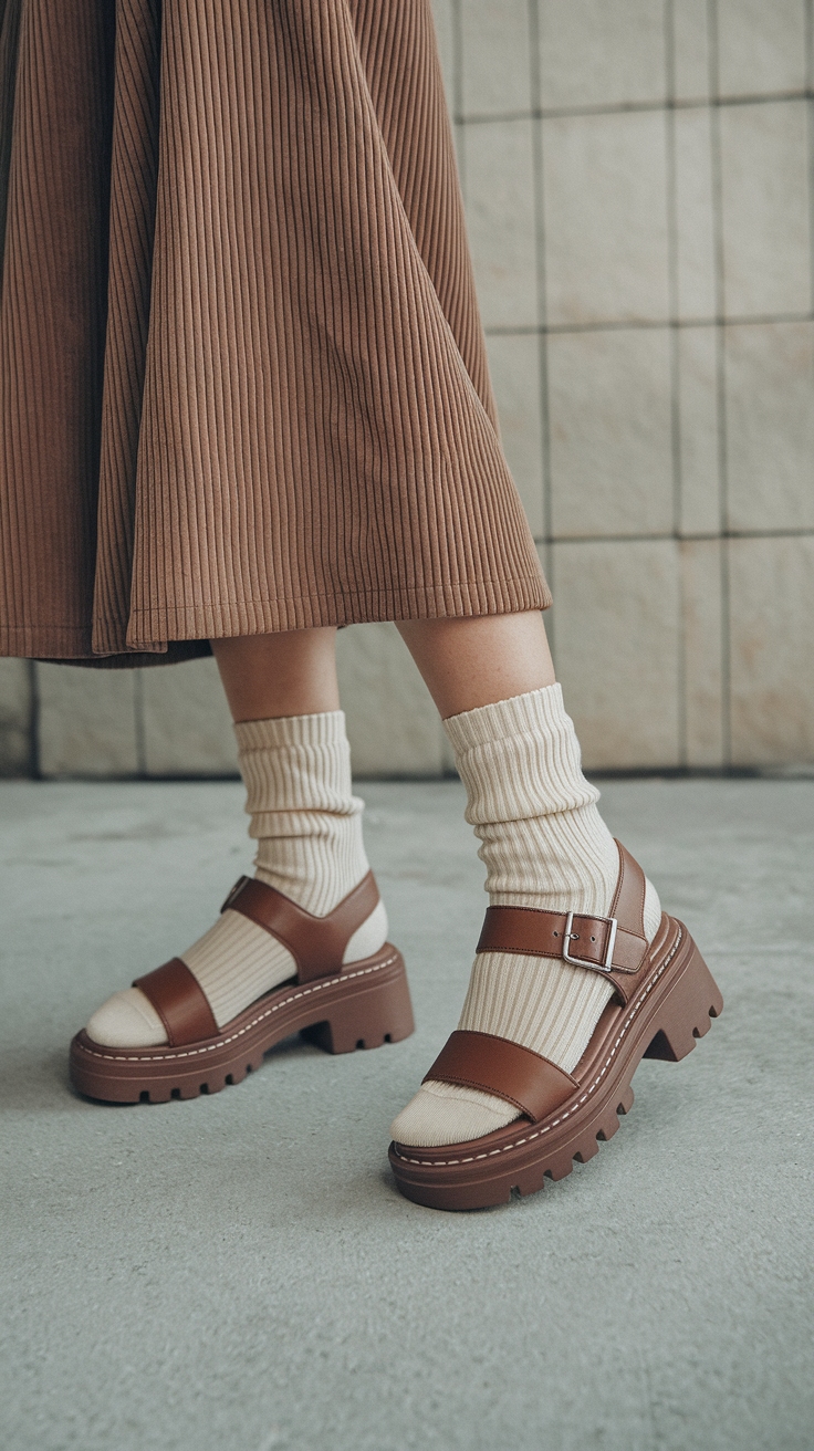 Brown Chunky Sandals: Comfort Meets Fashion outfit idea