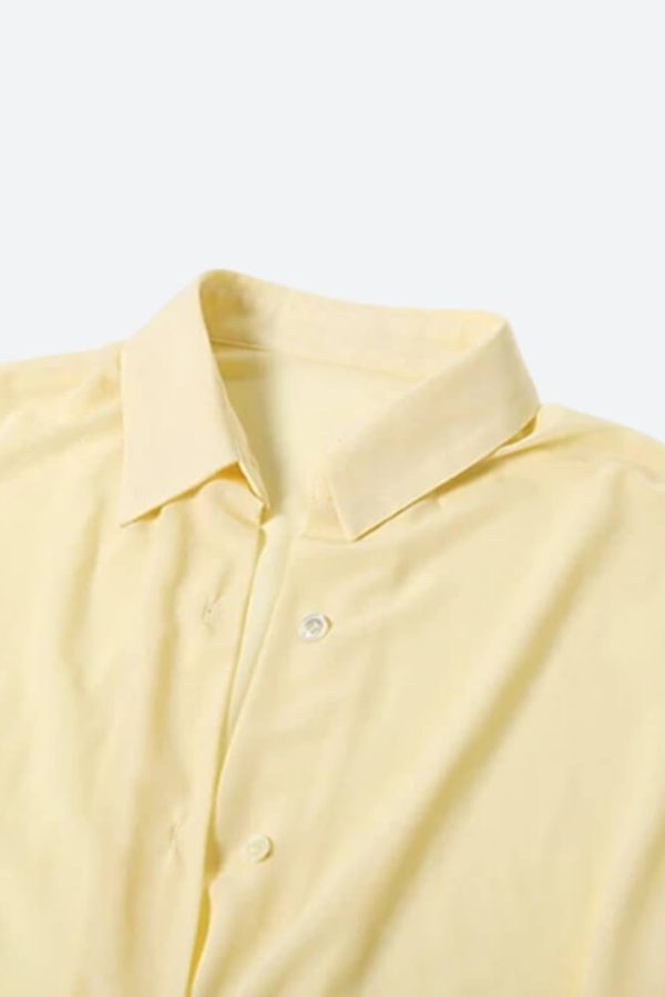 Butter Yellow Shirt & Mini Skirt Two Piece Set