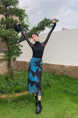 Butterfly Midi Pencil Skirt