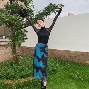 Butterfly Midi Pencil Skirt